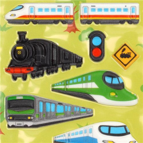 3D sponge sticker set with train train station track