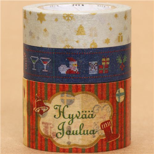 Christmas mt Masking Tape deco tape set 3pcs stars & tree
