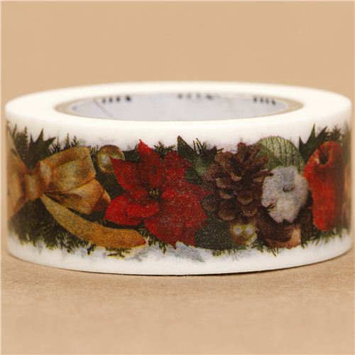 Christmas table decoration mt Washi deco tape bow