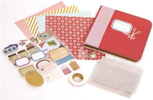 Scrapbooking kit from Japan with golden scissors