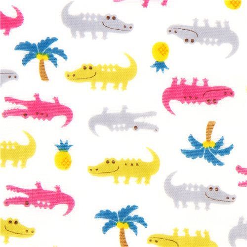 double gauze fabric little crocodiles from Japan