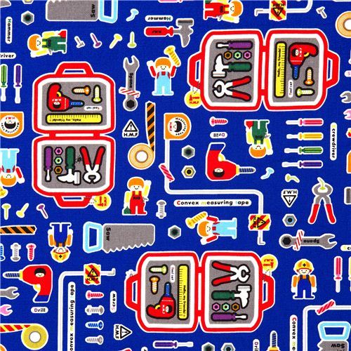funny toolbox children fabric for boys from Japan