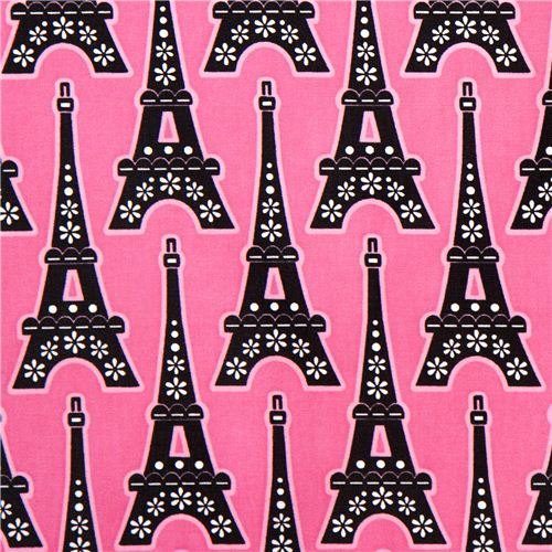 pink Eiffel tower laminate designer fabric from the USA
