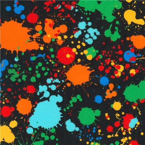 black paint splatter fabric by Robert Kaufman